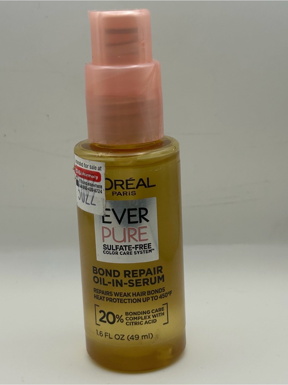 L'Oreal Paris EverPure Bond Repair+ Oil-in-Serum Heat Protectant 1.6 Fl Oz
